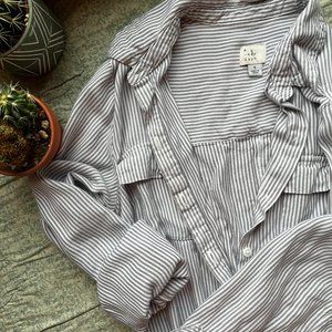 Small stripe button down dress